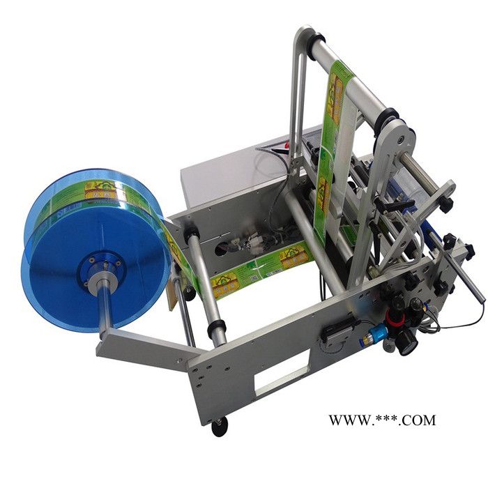 半自动圆瓶口服液消毒液贴标设备 玻璃水圆瓶贴标机图1