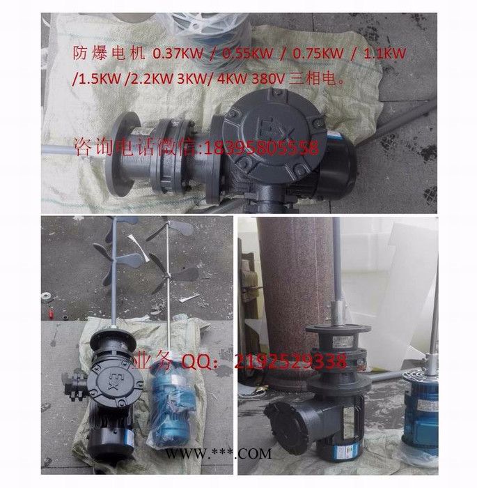 厂家供应特价0.37KW380V洗衣液搅拌电机减水剂0.37千瓦片碱搅拌机80转速玻璃水搅拌机304不锈钢搅拌轴叶片图2