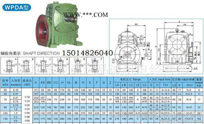厂价销售蜗轮减速器 包装机械用WP系列蜗轮蜗杆减速机图2