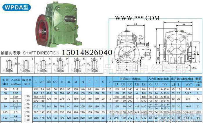 厂价销售蜗轮减速器 包装机械用WP系列蜗轮蜗杆减速机图3
