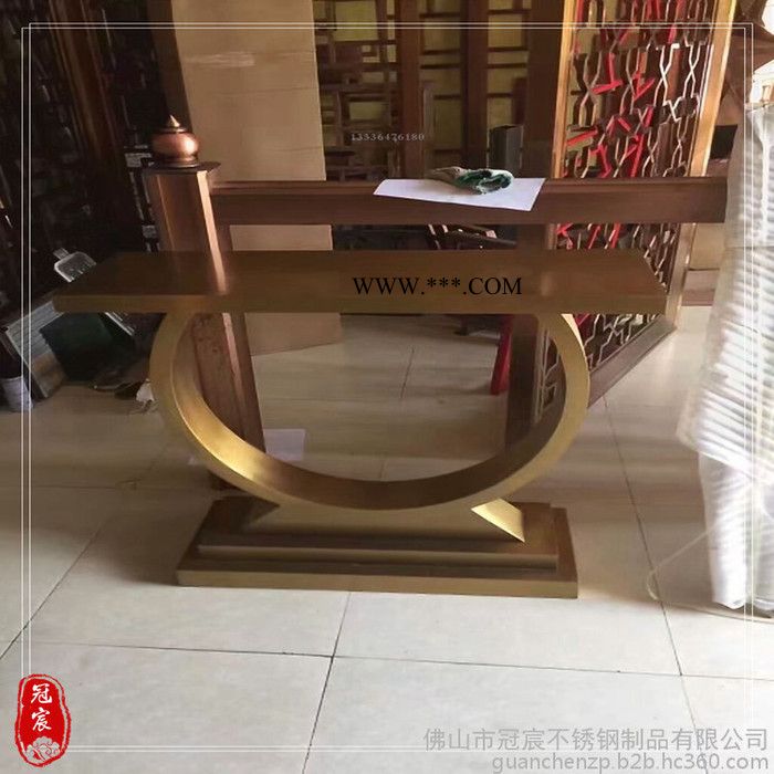 真空镀膜不锈钢茶几　客厅发光不锈钢茶几设计图2