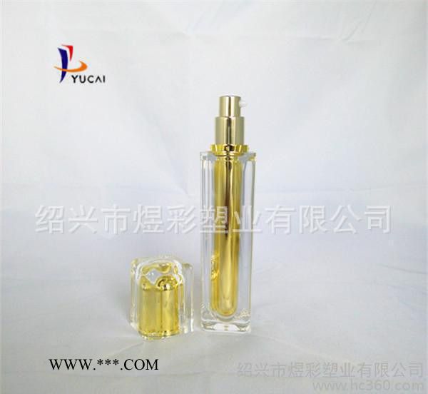 精华液包装 镀膜金色 50ml亚克力 四方水晶瓶图2