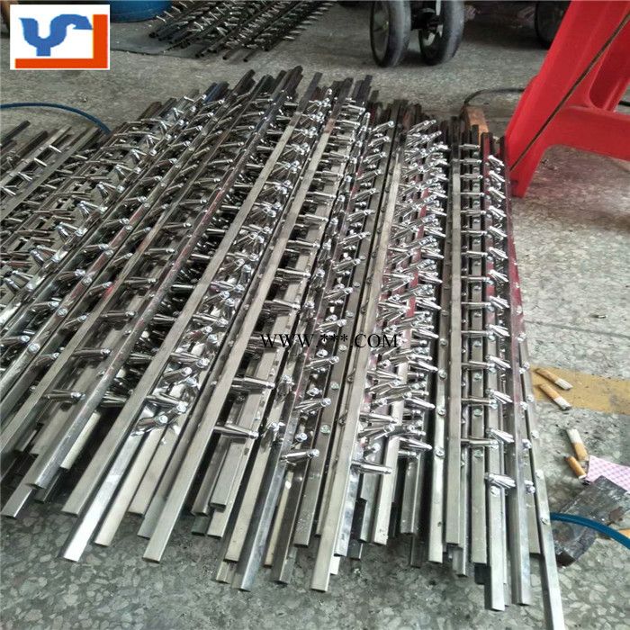 17年技术厂家直供真空镀膜治具铁杆25个位梅花六花瓣弹片飞机头 真空电镀夹具治具10*10方通蒸发机挂具配件ZS211图6