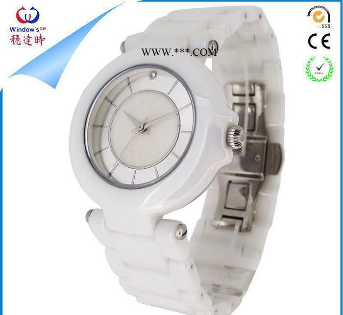 进口针陶瓷 商务女士手表 进口石英机芯 **褪色 镀膜玻璃 3ATM图3