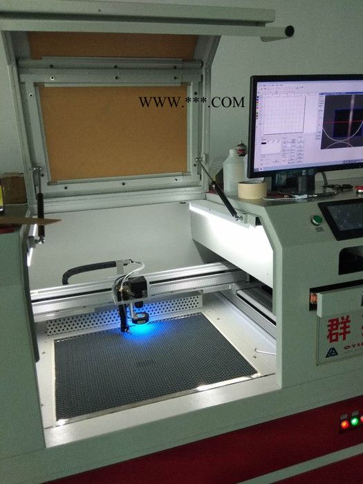 群英高精度激光切割机 电镀膜片/触摸屏/不干胶/有机玻璃激光切割雕刻机激光裁床图2