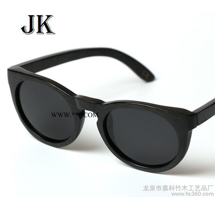 2016外贸新款手工竹子制太阳镜 椭圆型镀膜偏光竹木太阳图2
