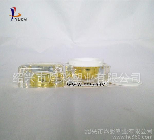 亚克力材质 50g四方水晶瓶 镀膜金色装图2