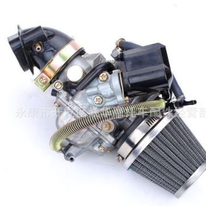 GY6 125-150CC 沙滩车ATV化油器+进气支管+钢丝空滤组合套装 通用图1