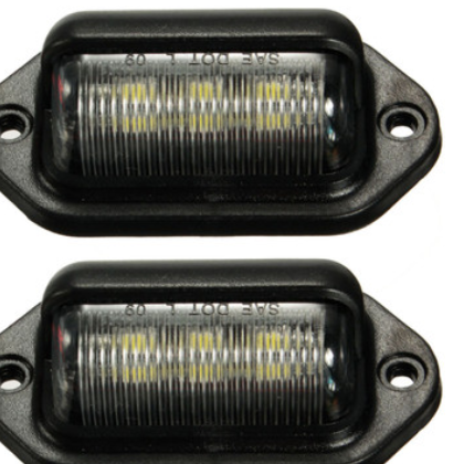 2个一对 12V 6LED 卡车拖车牌照灯 配2螺丝图2