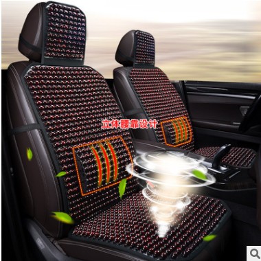 木珠汽车坐垫夏季透气凉垫单座带靠背坐垫座椅木珠凉垫方垫图3