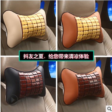 汽车枕头护颈枕车用骨头枕车载腰靠枕夏天内饰用品夏季竹片图3