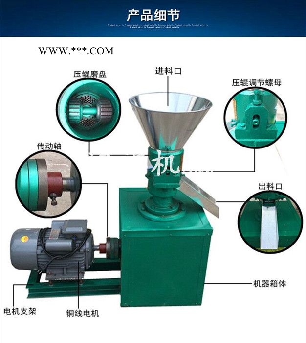平模饲料颗粒机 鸿祺离合器颗粒机 小型饲料颗粒机 许昌图4
