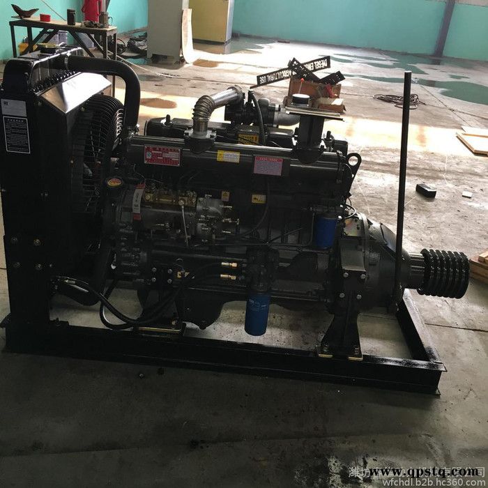 春华(R6105AZP)柴油机 92KW粉碎机用柴油机 潍柴系列发动机 带离合器6C200皮带轮图1