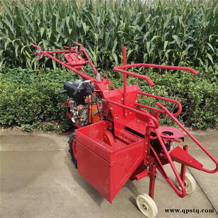 佳鑫升级真离合器玉米收获机  柴油10马力风冷玉米一体式收获机  电启动更省力玉米摘穗机价格图6