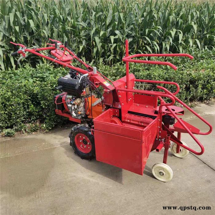 佳鑫升级真离合器玉米收获机  柴油10马力风冷玉米一体式收获机  电启动更省力玉米摘穗机价格图2