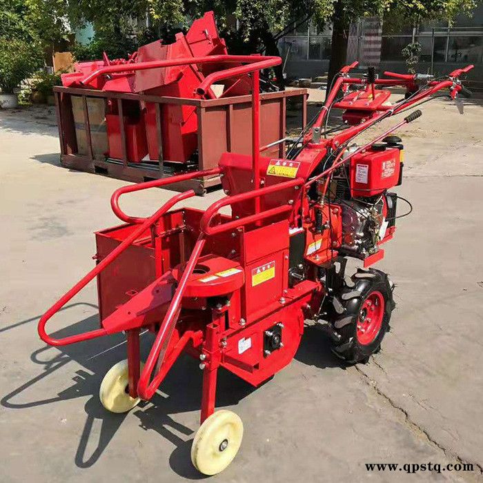 佳鑫升级真离合器玉米收获机  柴油10马力风冷玉米一体式收获机  电启动更省力玉米摘穗机价格图3