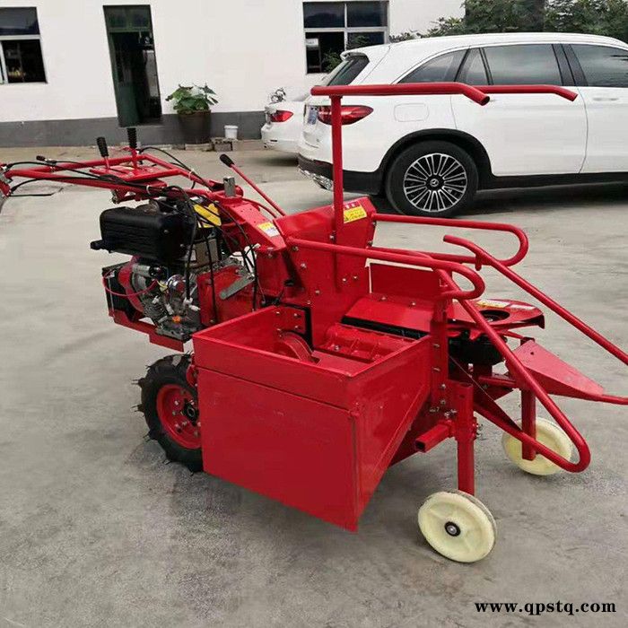 佳鑫升级真离合器玉米收获机  柴油10马力风冷玉米一体式收获机  电启动更省力玉米摘穗机价格图4