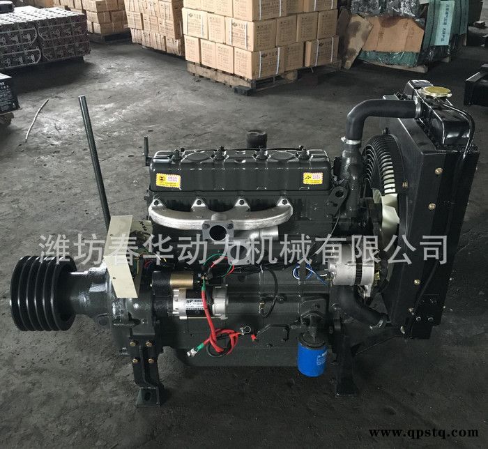 潍柴系列固定动力用ZH4102柴油机 装好离合器5C260皮带轮图2