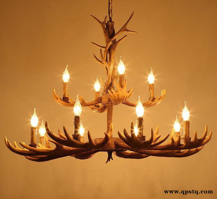 复古鹿角吊灯餐厅酒吧鹿角灯 吊灯创意个性美式乡村复古欧式吧台图3