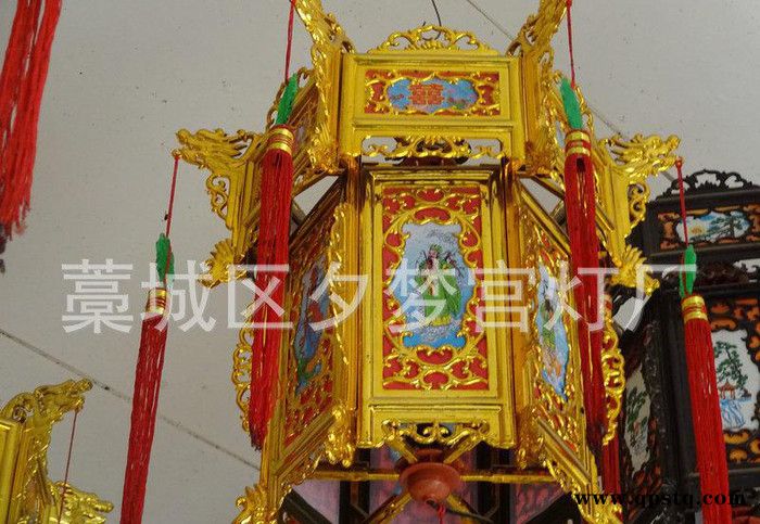 仿古塑料六角灯笼 工艺塑料宫灯花灯 中秋节中式装饰灯笼图2