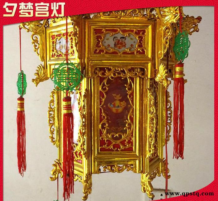 仿古塑料六角灯笼 工艺塑料宫灯花灯 中秋节中式装饰灯笼图3