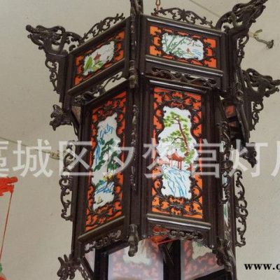 仿古塑料六角灯笼 工艺塑料宫灯花灯 中秋节中式装饰灯笼