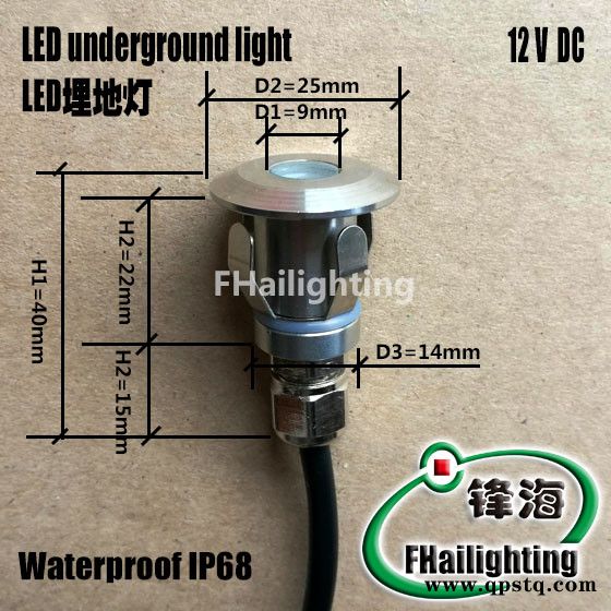 锋海FH-MD025 LED埋地灯不锈钢嵌入式LED水底灯地埋灯埋地灯泳池灯地板灯台阶灯水下灯喷泉灯墙角灯图8