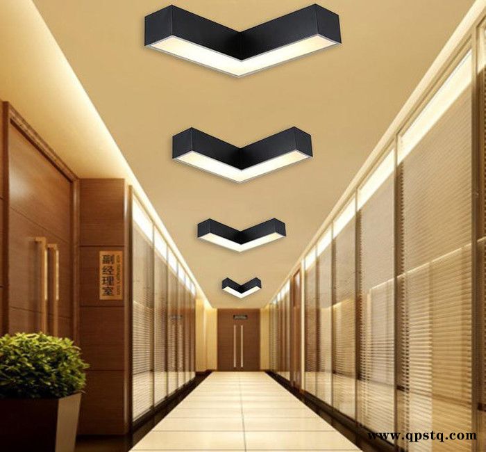 箭头几何led吊灯网咖商场现代简约走廊吸顶灯过道直角灯组合灯具图6