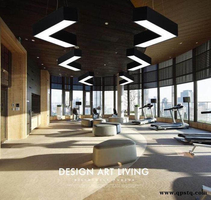 箭头几何led吊灯网咖商场现代简约走廊吸顶灯过道直角灯组合灯具图7