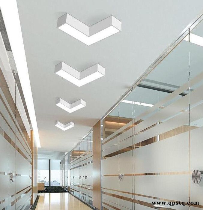 箭头几何led吊灯网咖商场现代简约走廊吸顶灯过道直角灯组合灯具图5