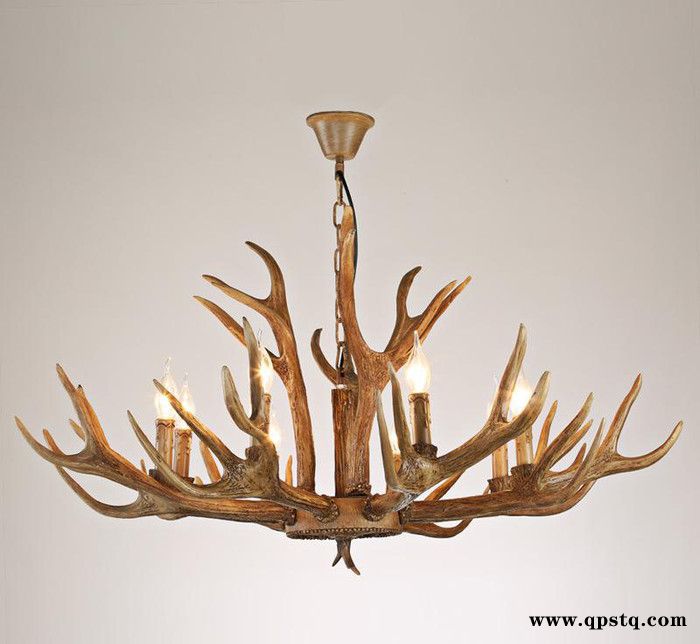 咖啡厅复古怀旧艺术吊灯欧式鹿角灯美式客厅餐厅吊灯酒吧创意吊灯图3