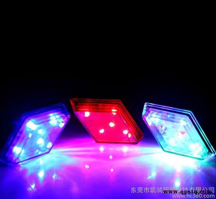 满天星自行车配件投影尾灯 菱形小尾灯 山地车尾灯警示灯厂家批发图2