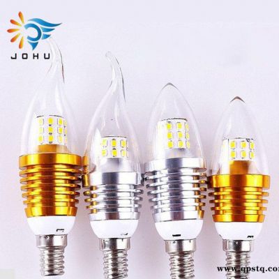 JOHU水晶灯专用灯泡 LED蜡烛灯 LED E14拉尾灯泡