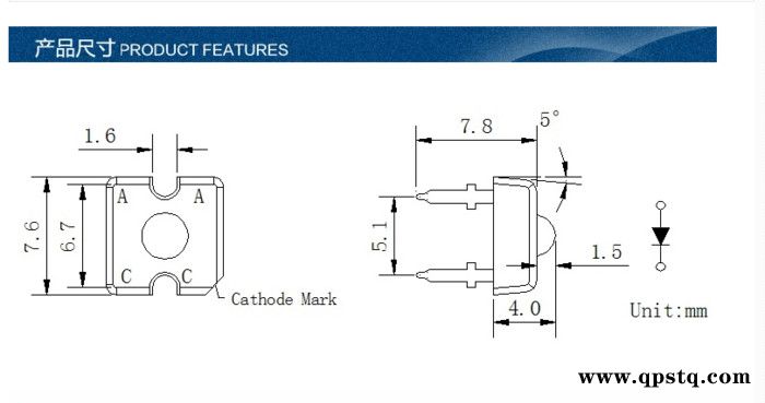 兴辉光电 超高亮3mm圆头食人鱼红黄光 汽车尾灯专用F3圆头食人鱼图2