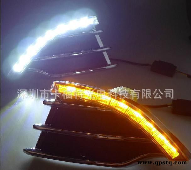 13款福特翼虎雾灯框 专用LED日间行车灯 带转向LED日行灯 杠图3