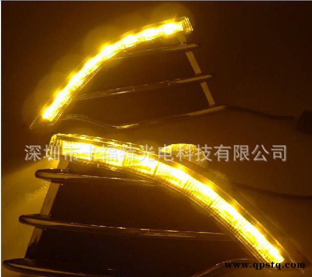 13款福特翼虎雾灯框 专用LED日间行车灯 带转向LED日行灯 杠图2