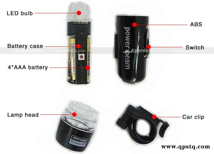 5LED自行车前灯 单车尾灯 自行车配件 强光手电批发图3
