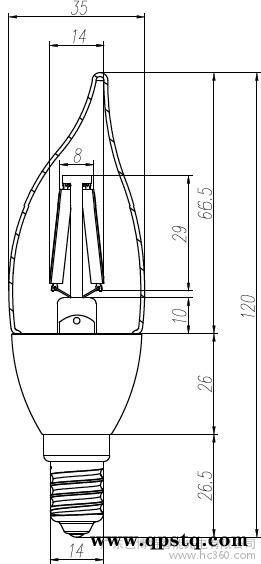 广东巴博特LED2.5W拉尾灯丝玻璃蜡烛灯 诚招代理商图2