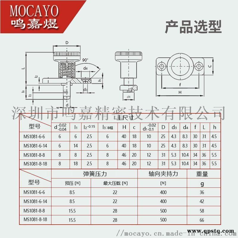 带法兰定位分度销旋钮柱塞608冈特标准图4