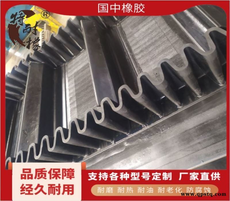 高强度耐热大倾角挡边带 玻璃厂裙边皮带图3
