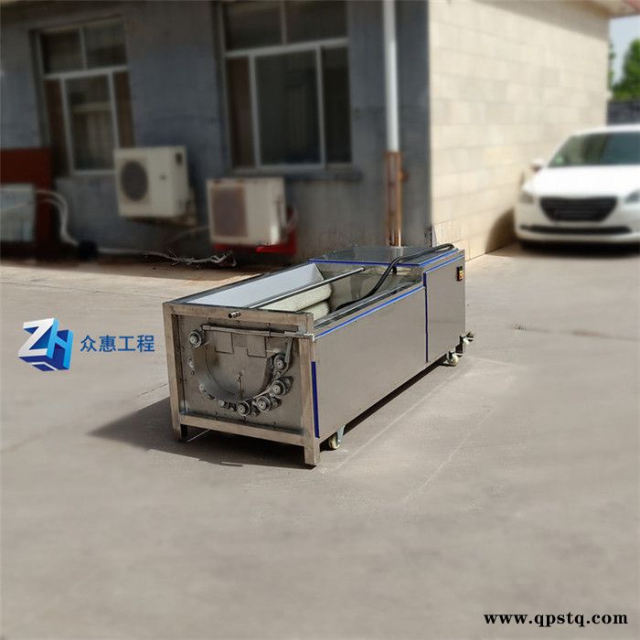 众惠800型洗猪头猪蹄洗羊蹄清洗机 土豆去皮机 蔬菜304不锈钢毛刷清洗剂图6