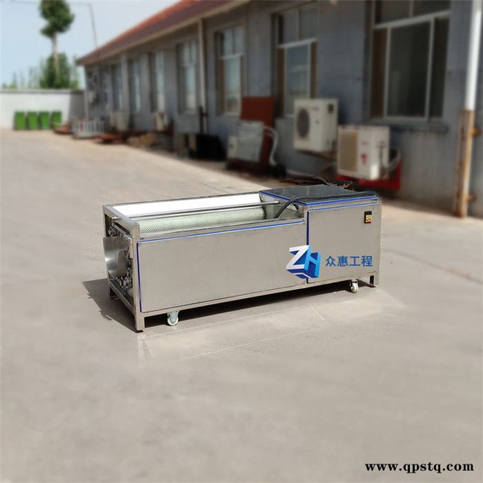 众惠800型洗猪头猪蹄洗羊蹄清洗机 土豆去皮机 蔬菜304不锈钢毛刷清洗剂图4