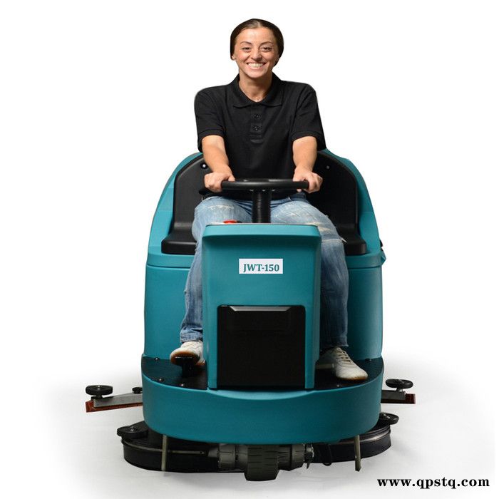 大型洗地车国产机型，JWT-150清洗广场地面效率高，大容量水箱一键省水系统，可种清洗剂可用于去除顽渍图3