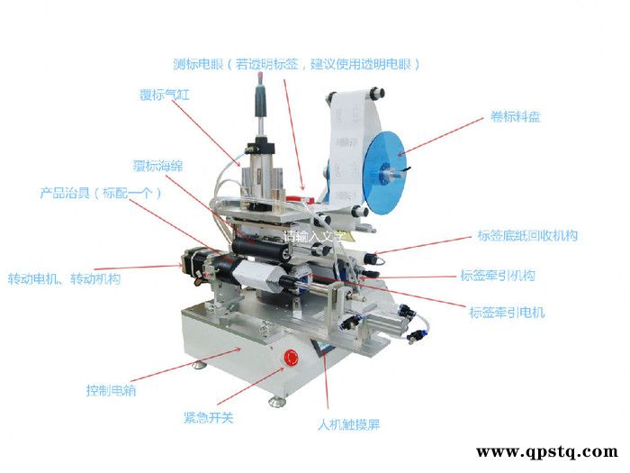半自动不干胶标签平面凹面滚贴贴标机油污清洗剂桶贴标机扁瓶贴标机图2