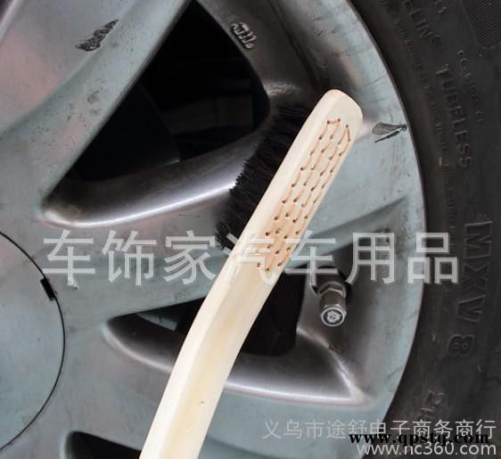 竹柄刷 钢圈刷 轮胎刷洗车工具批发 刷车用具长柄轮毂刷猪鬃毛刷图3