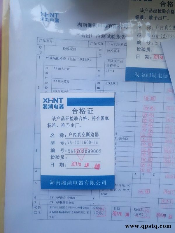 湘湖牌SVt-12/630-31.5kA 系列弹簧控制户内高压真空断路器报价图4