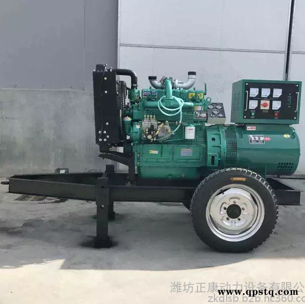 潍柴40kw千瓦移动式柴油发电机组 滚筒洗石机专用拖车发电机图3