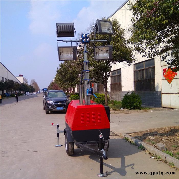 山东思拓瑞克拖车式移动照明车 5KW柴油发电机移动照明车厂家 赶工期拖车式移动照明车图3