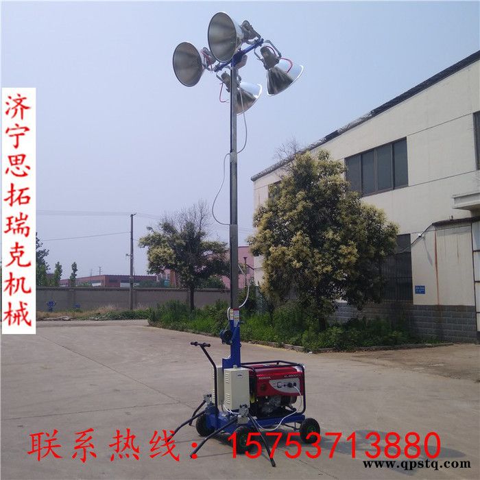4盏金卤灯照亮整片工地带防眩目布2盏1kw灯配柴油发电机组照明车图8