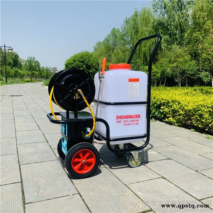 蓄电池推车打药机 拉管式农用打药机 工厂车间消毒消杀喷雾器图2